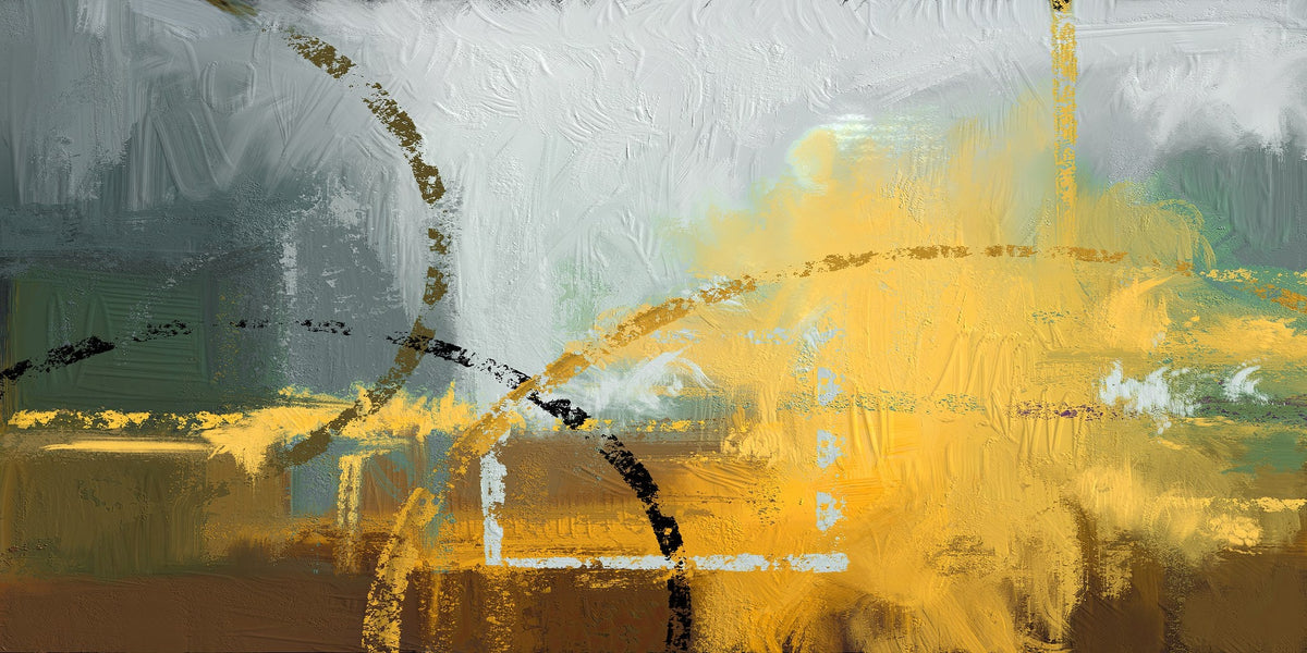 Cuadro Abstracto Reflejos Ocres - la obra