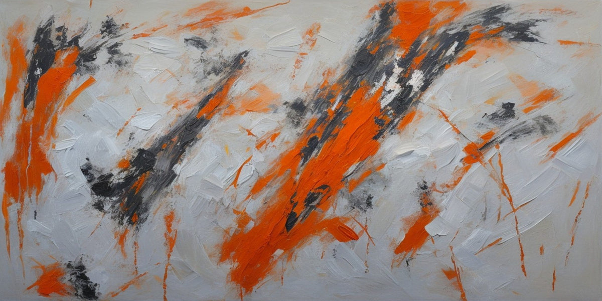 Cuadro Abstracto Vanguardista Naranja - la obra