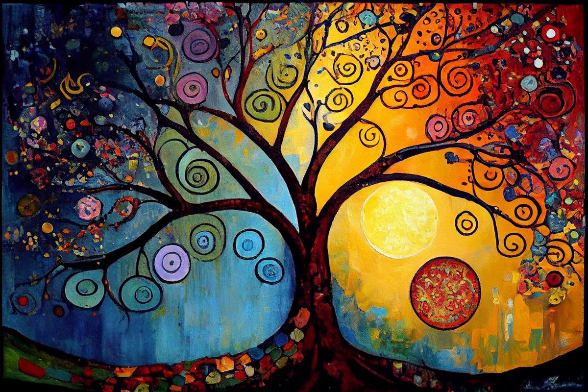 Cuadro del Árbol de la Vida colorido - la obra