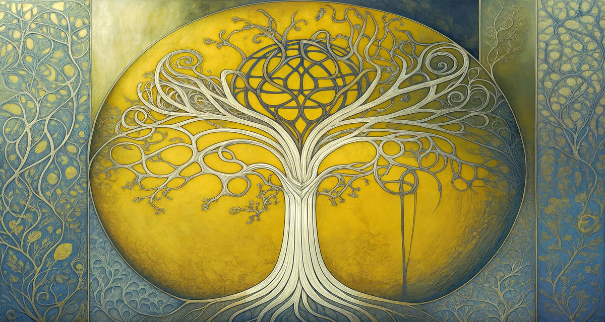 Cuadro Árbol de la Vida en amarillo - la obra