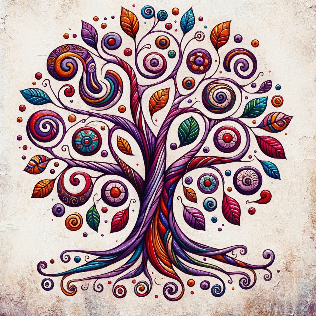 Cuadro Árbol de la Vida Colores Psicodélicos - la obra