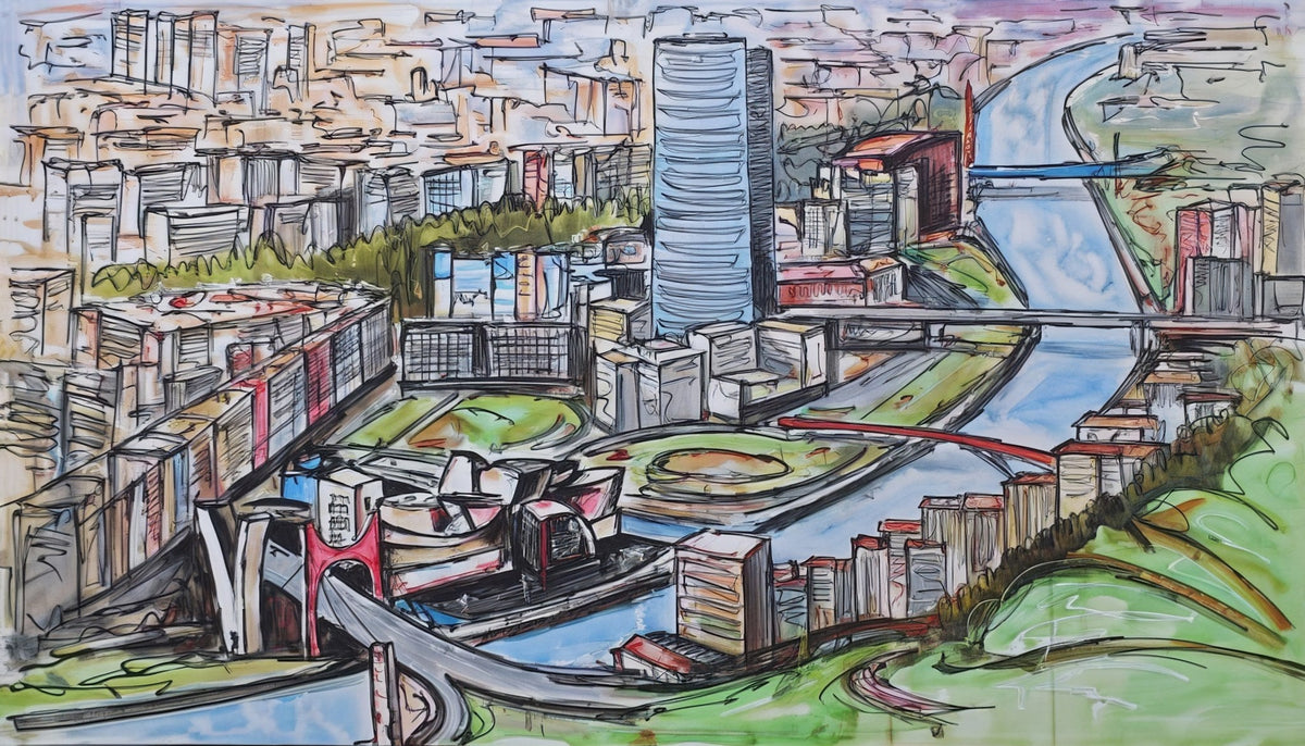 Cuadro con vista de Bilbao en Pinceladas - la obra