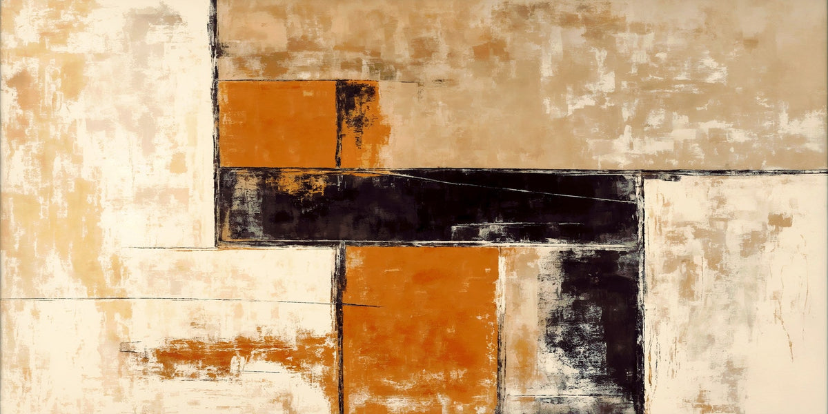 Cuadro Abstracto Calidez Geométrica - la obra
