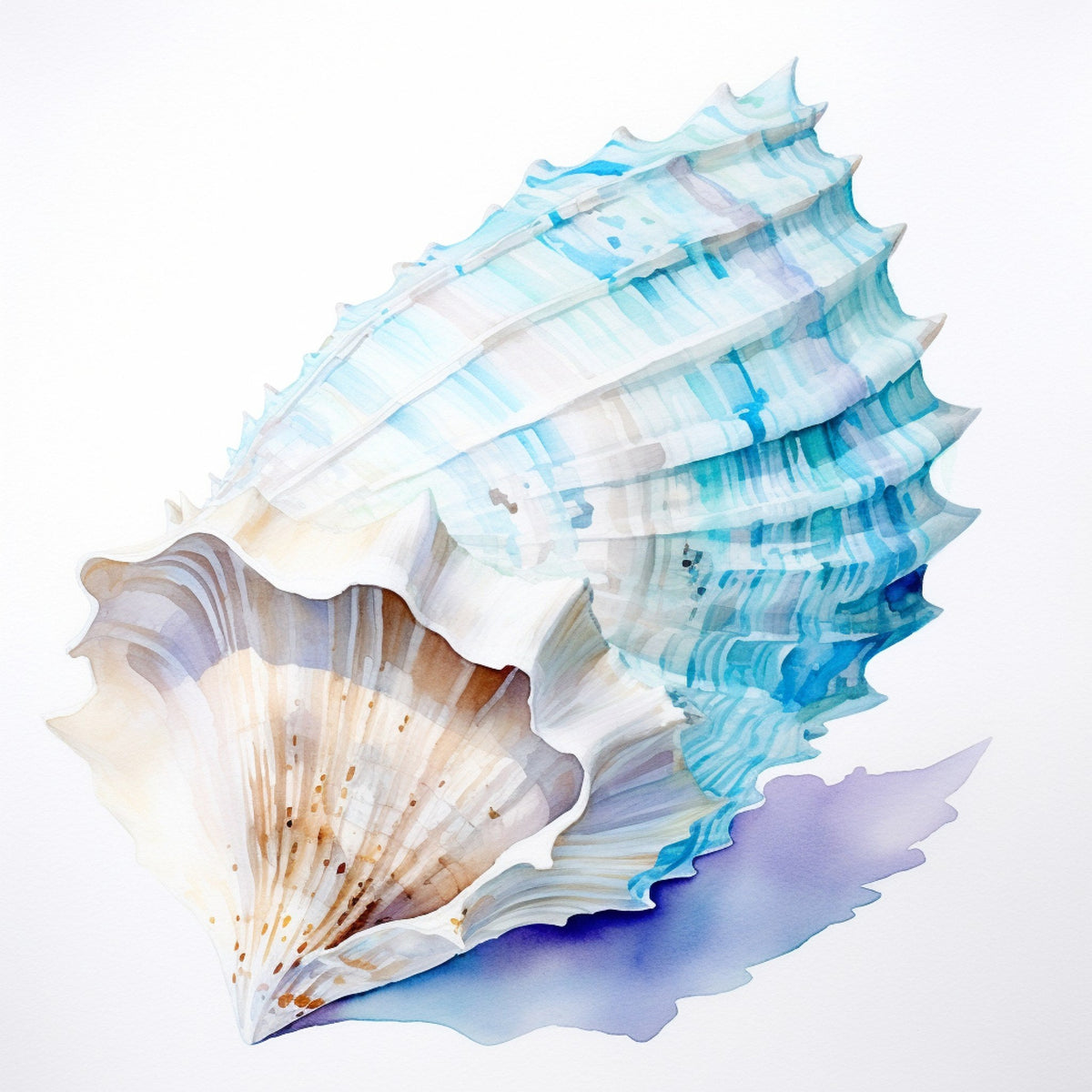 Pareja de cuadros conchas marinas turquesa - la obra