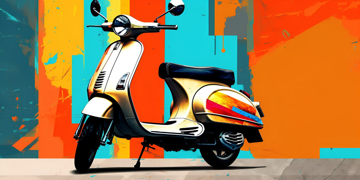 Cuadro de Vespa Vintage en Pop Art - la obra