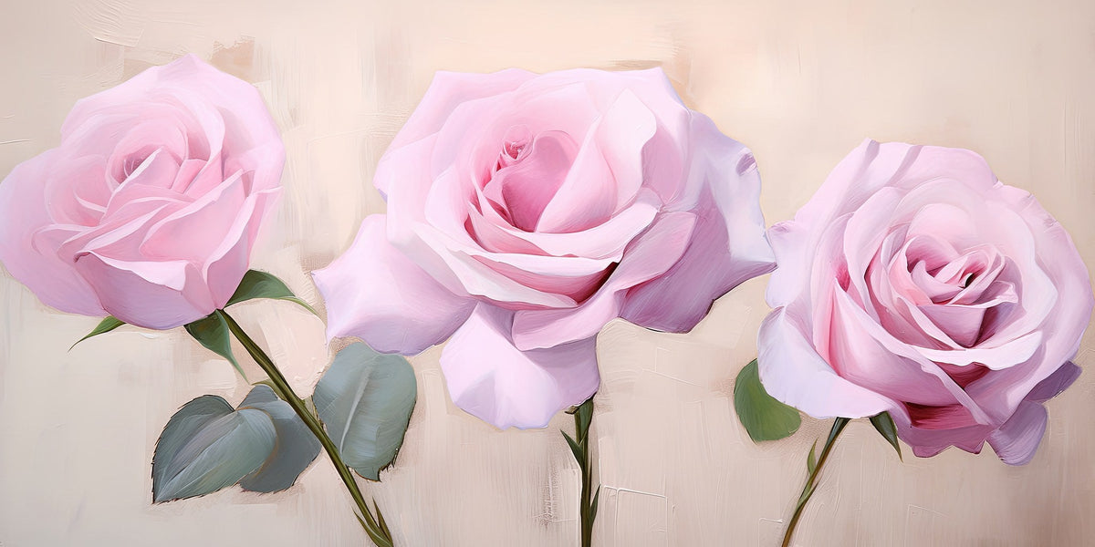 Cuadro de flores con rosas grandes - la obra
