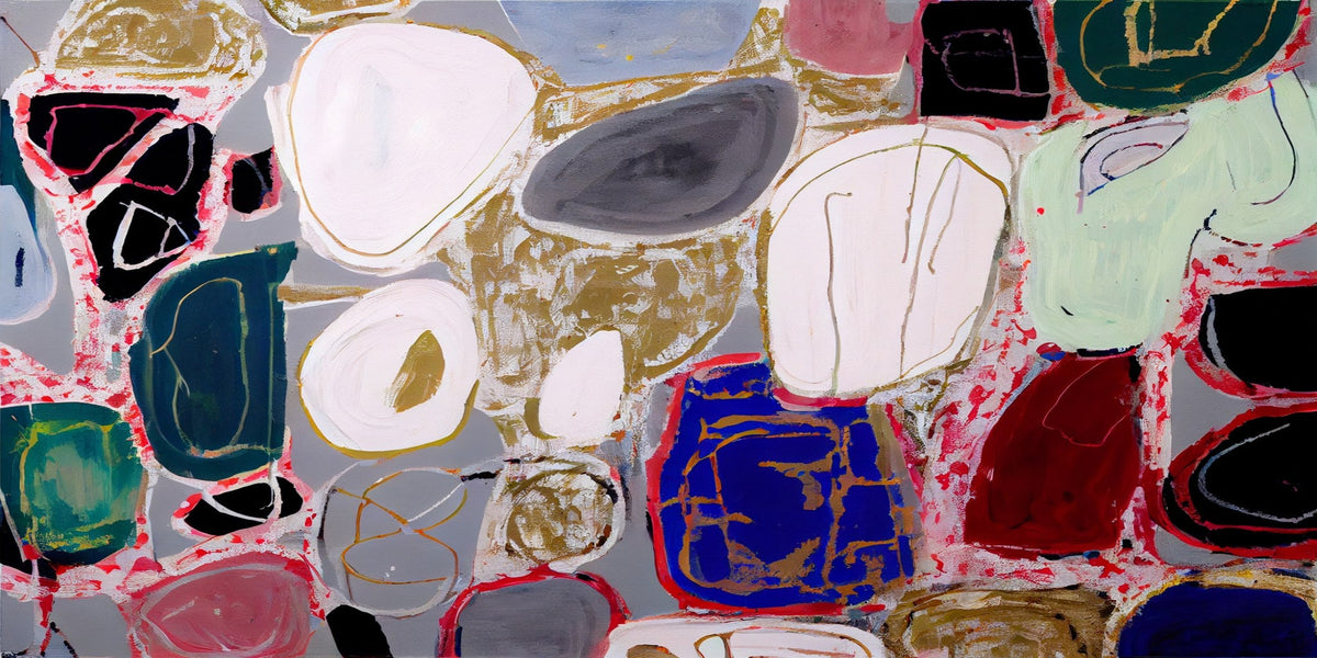 Cuadro de formas abstractas desordenadas - la obra