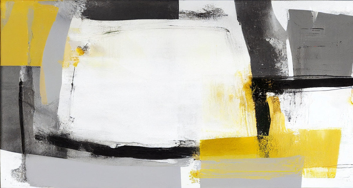 Cuadro Abstracto Minimalista amarillo - la obra