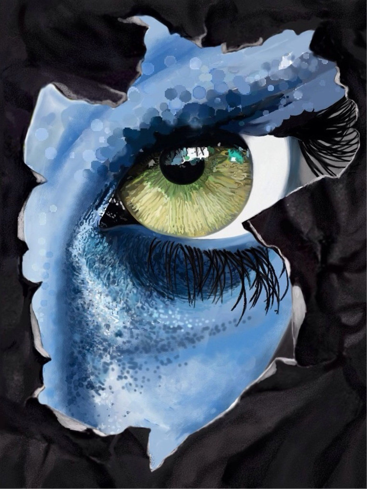 Cuadro ojo avatar estilo cómic - la obra