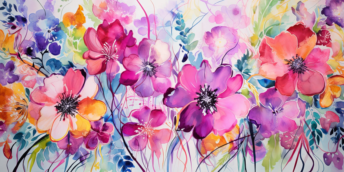 Campo de flores de colores - la obra