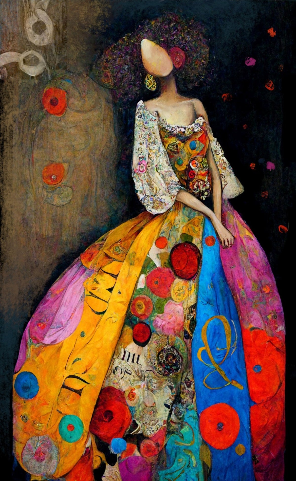 Cuadro Colorido Menina Contemporánea - la obra
