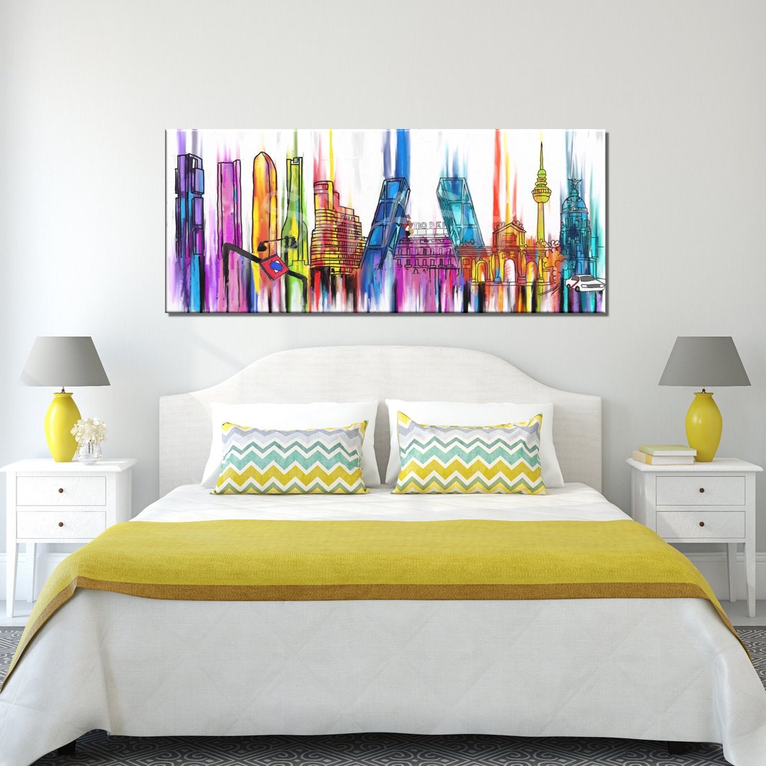 Cuadro Skyline de Madrid en colores