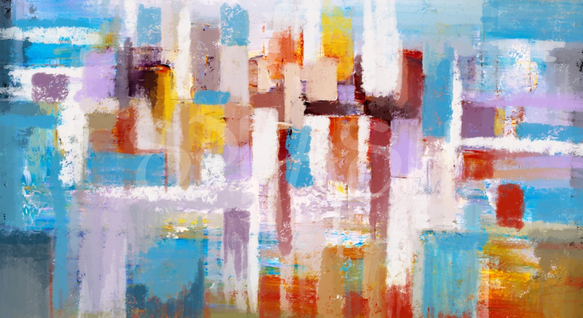 Skyline colorido abstracto geométrico
