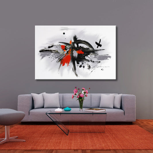 Grafismo en negro y rojo