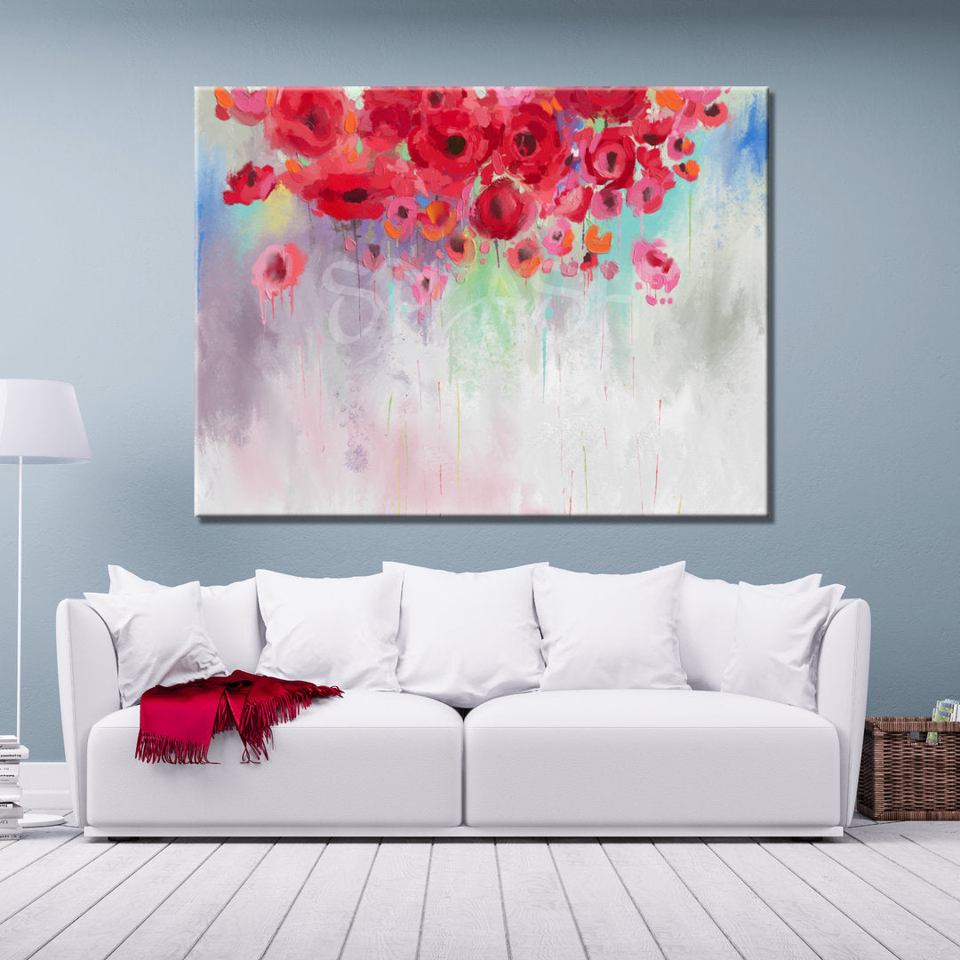 Nube de amapolas en rojo