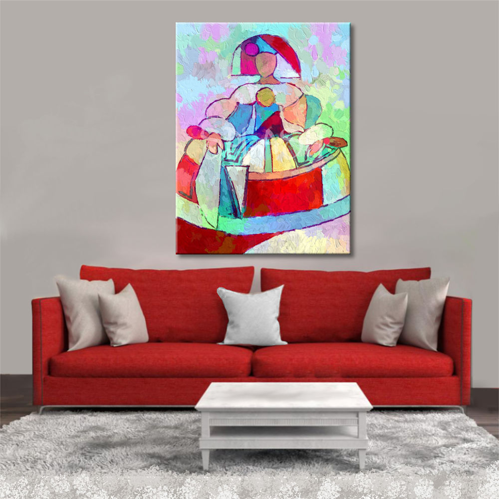 Cuadro de menina moderna cubista