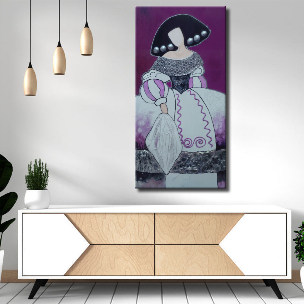 Menina malva con fondo morado vertical