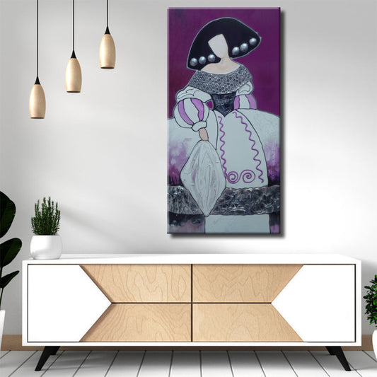 Menina malva con fondo morado vertical